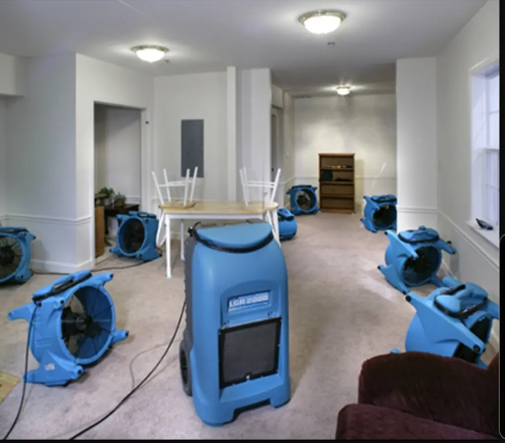 Air movers and dehumidifier setup for Water Extraction & Removal in Dardenne Prairie